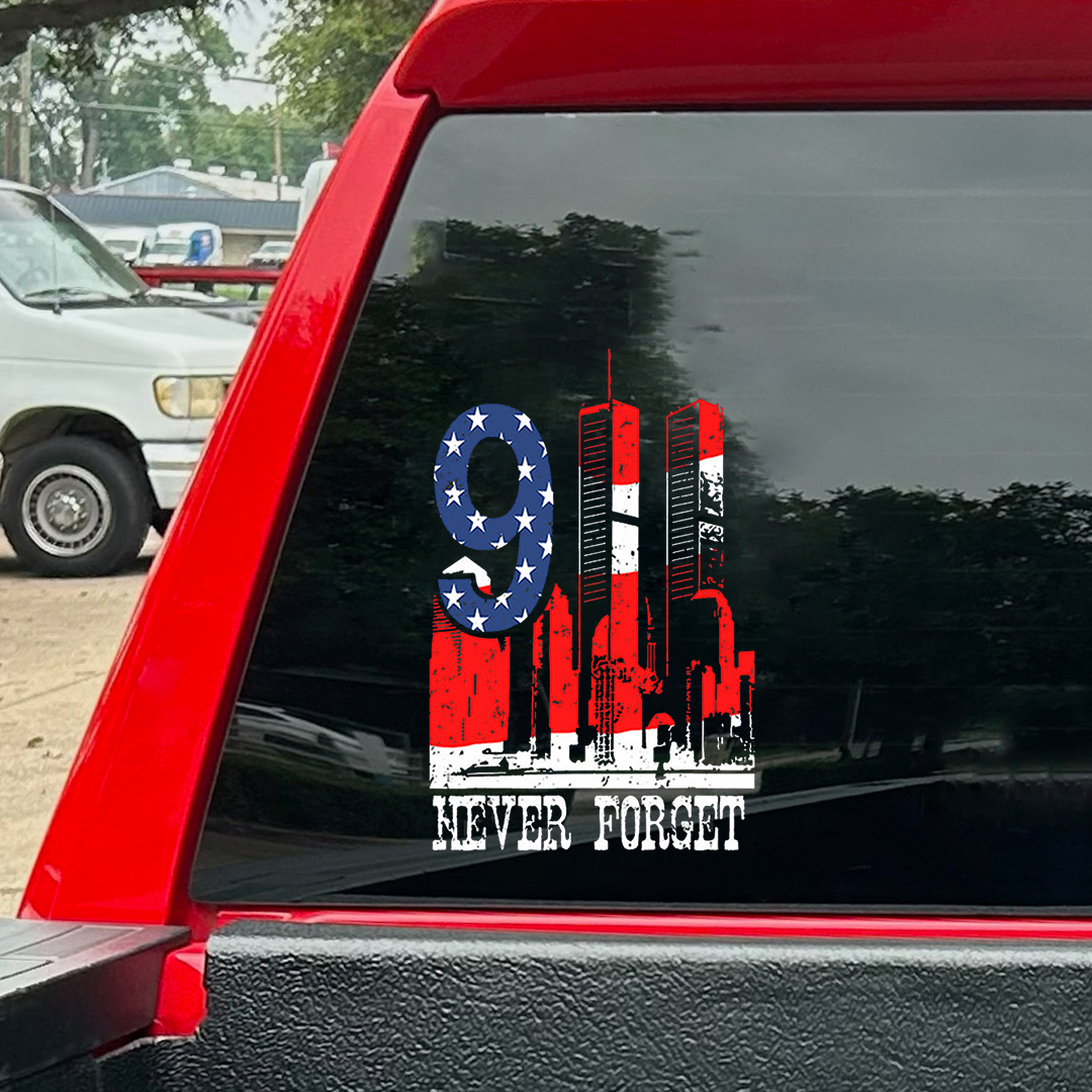 Never Forget Twin Towers Patriot Day Sticker