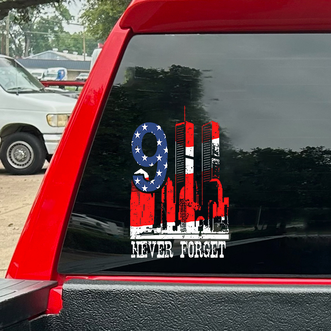 Never Forget Twin Towers Patriot Day Sticker