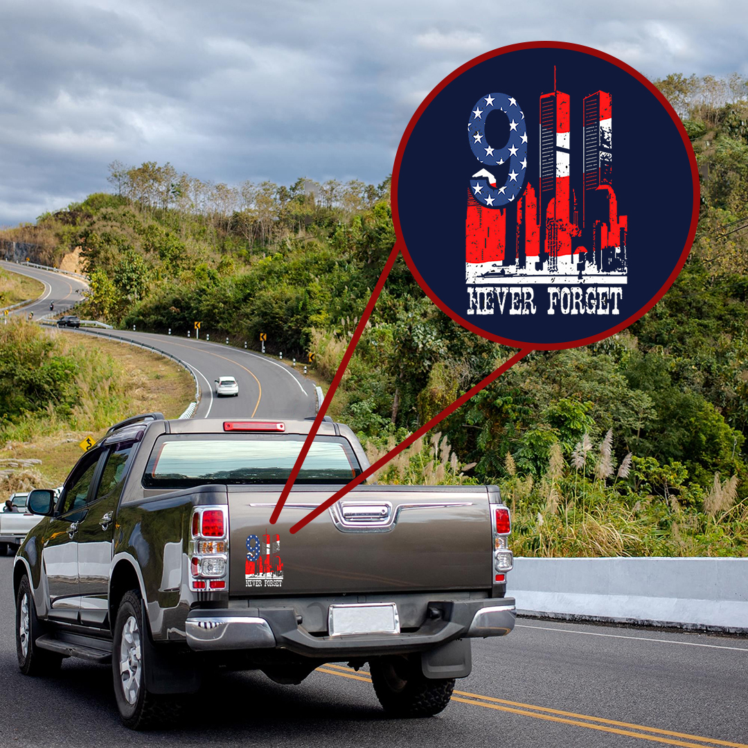 Never Forget Twin Towers Patriot Day Sticker