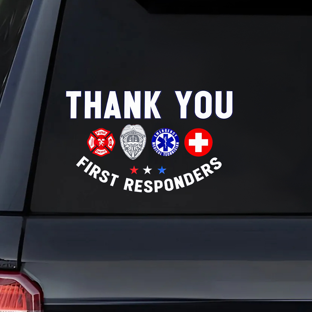 Thank You First Responders Patriot Day Sticker