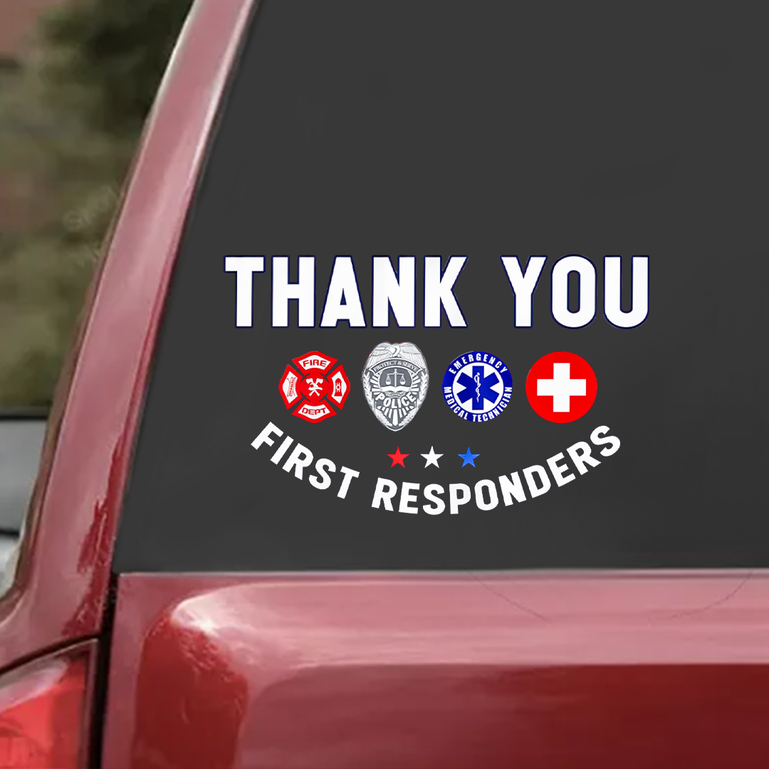 Thank You First Responders Patriot Day Sticker