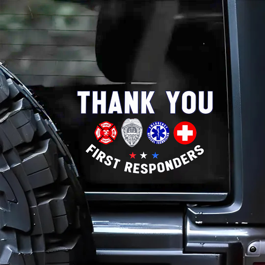 Thank You First Responders Patriot Day Sticker