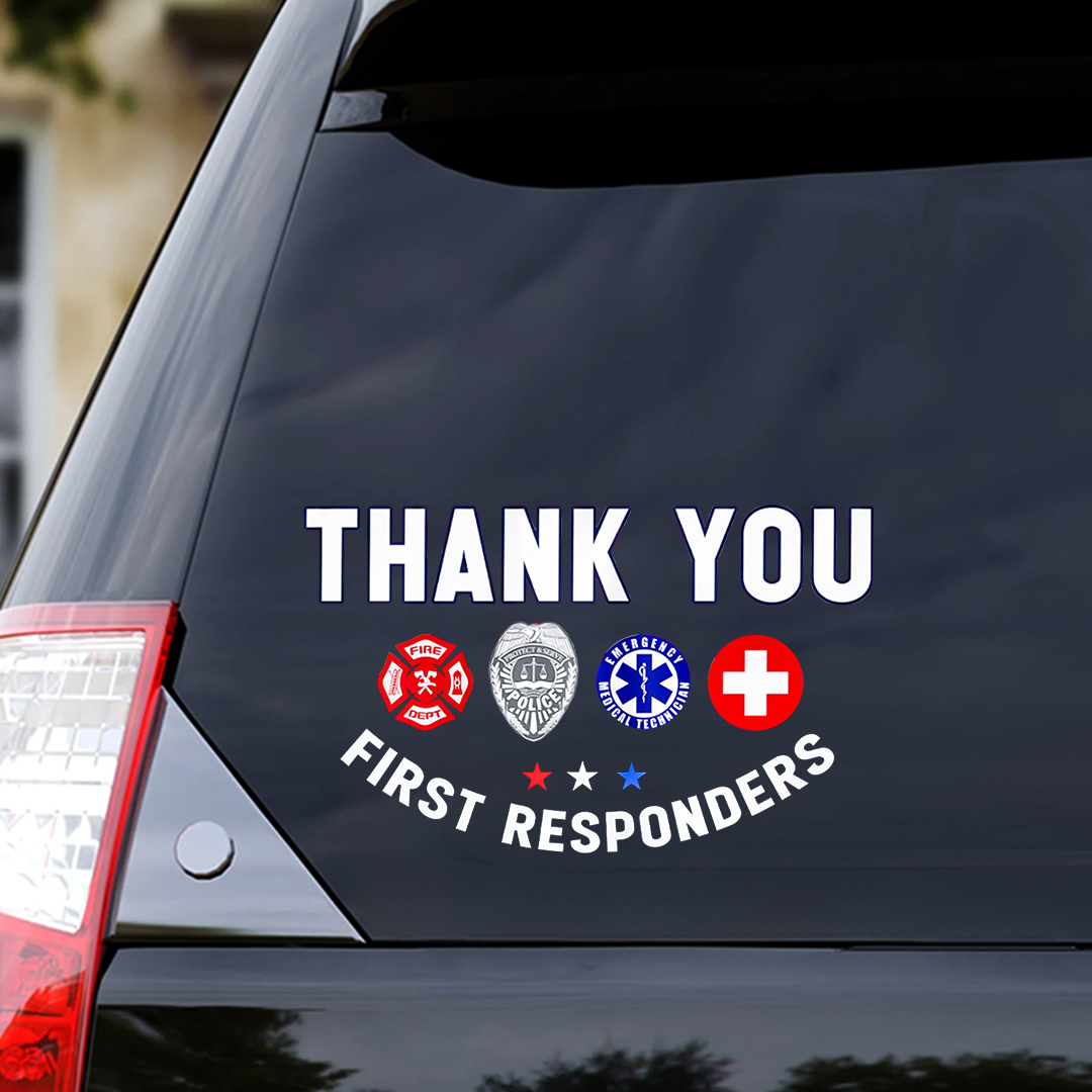 Thank You First Responders Patriot Day Sticker