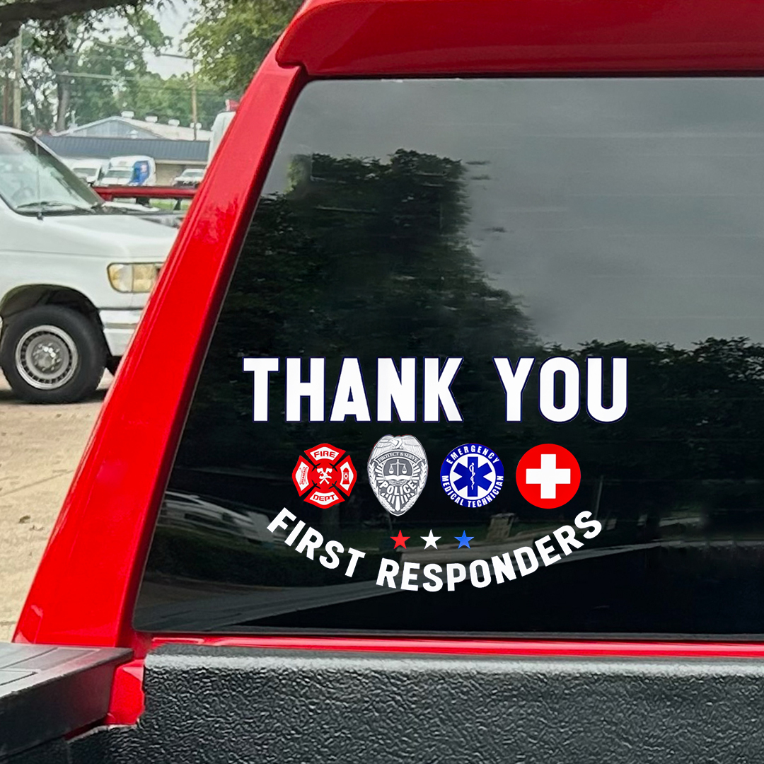 Thank You First Responders Patriot Day Sticker