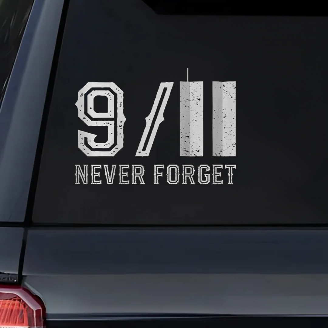 Cloudy Building Patriot Day Sticker