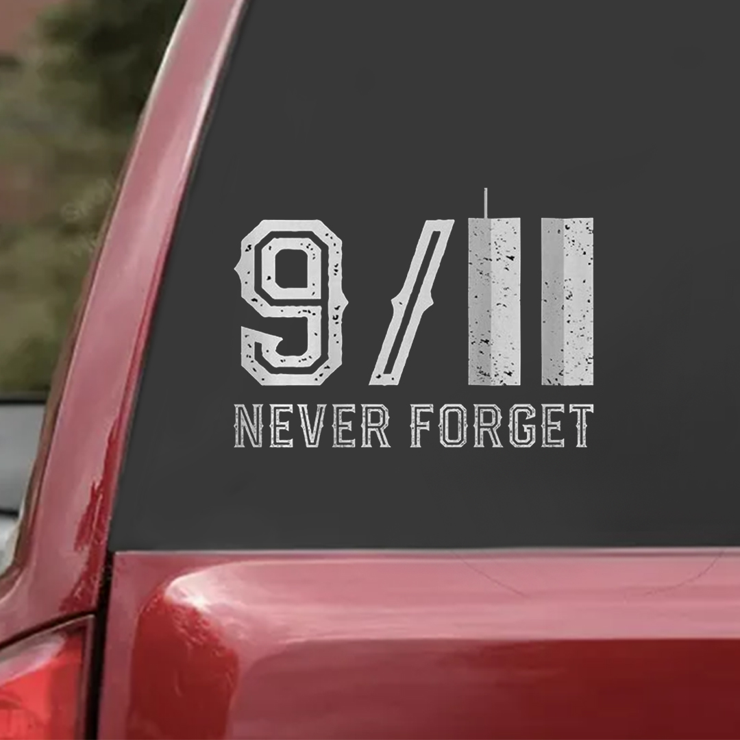 Cloudy Building Patriot Day Sticker