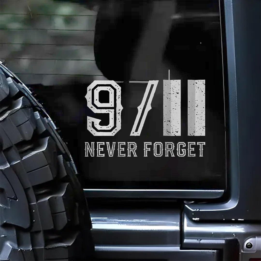 Cloudy Building Patriot Day Sticker