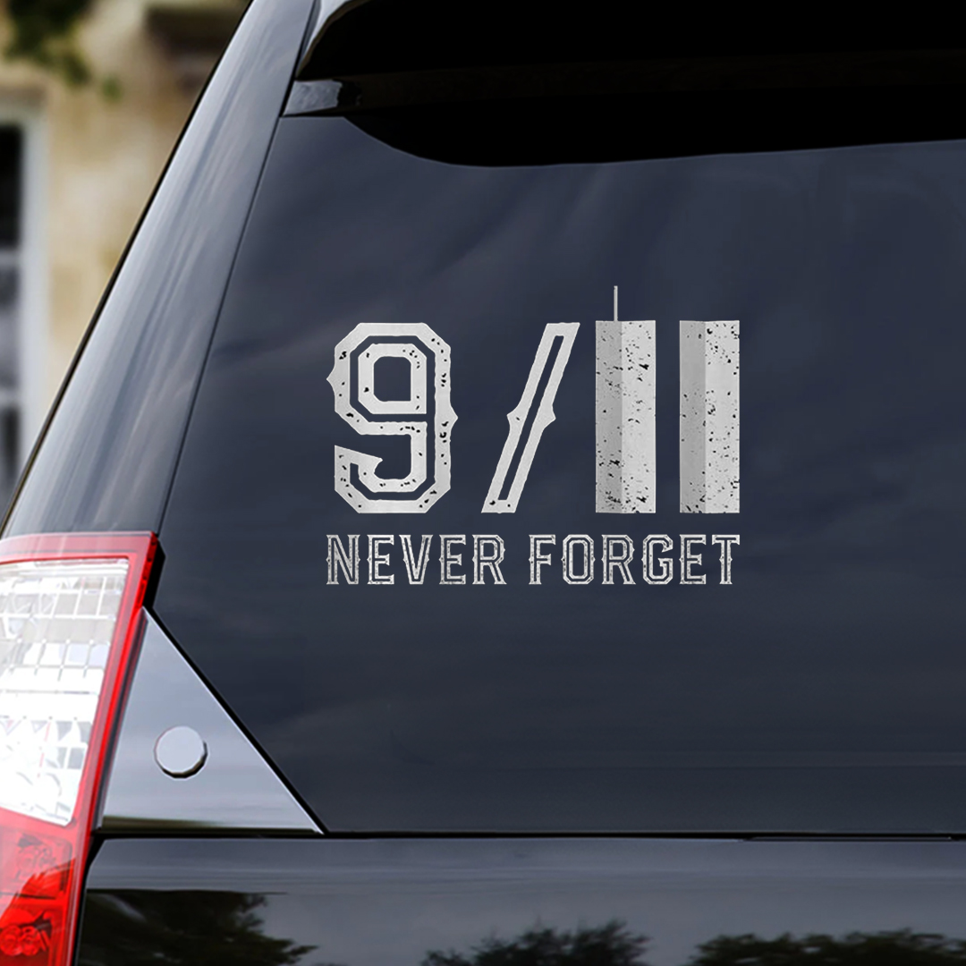 Cloudy Building Patriot Day Sticker