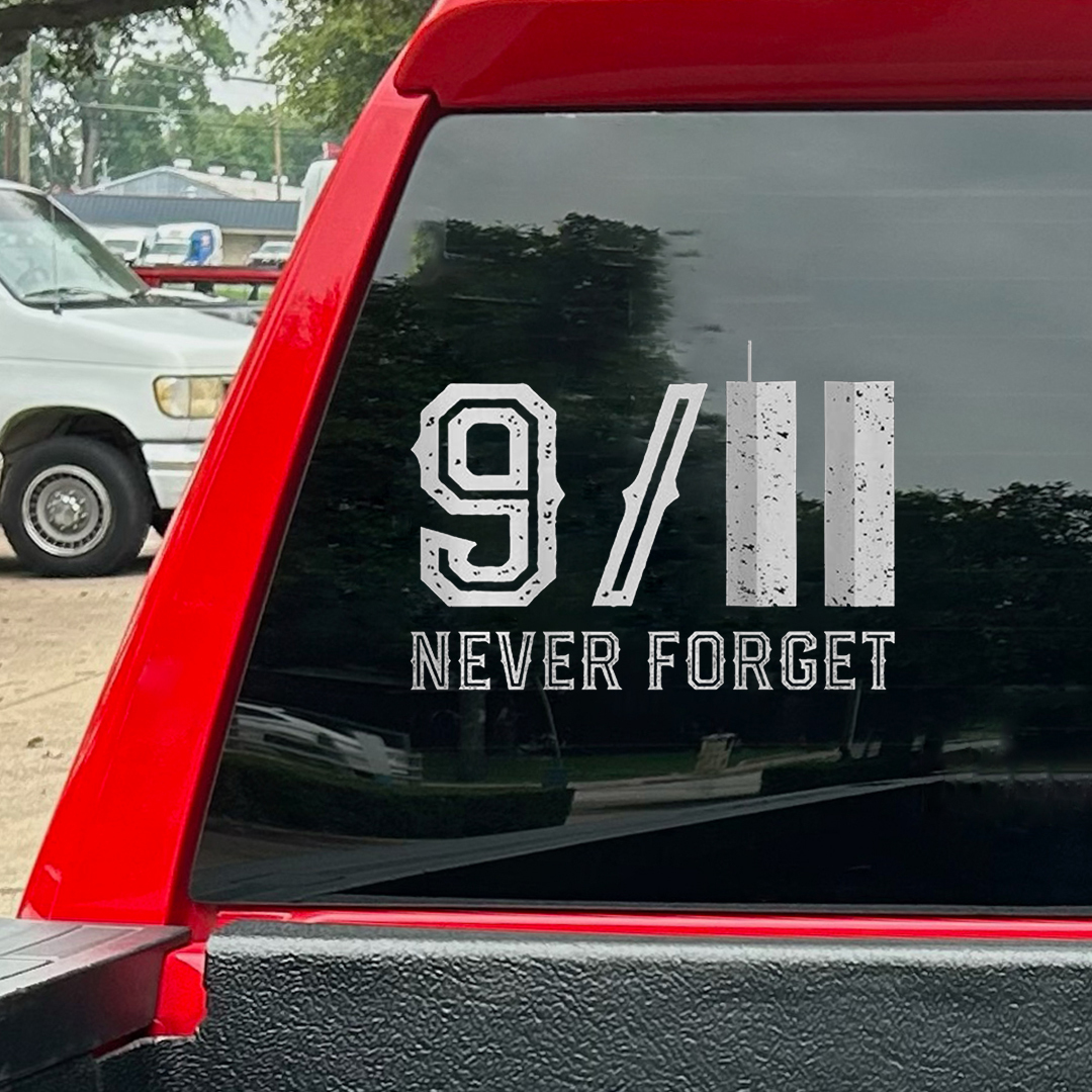 Cloudy Building Patriot Day Sticker