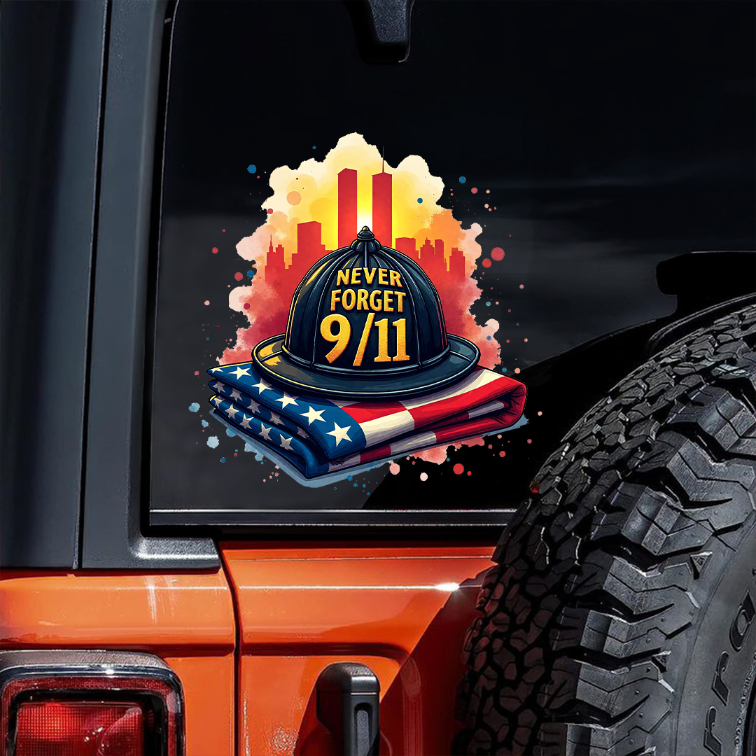 911 Patriot Day Never Forget Hat Sticker