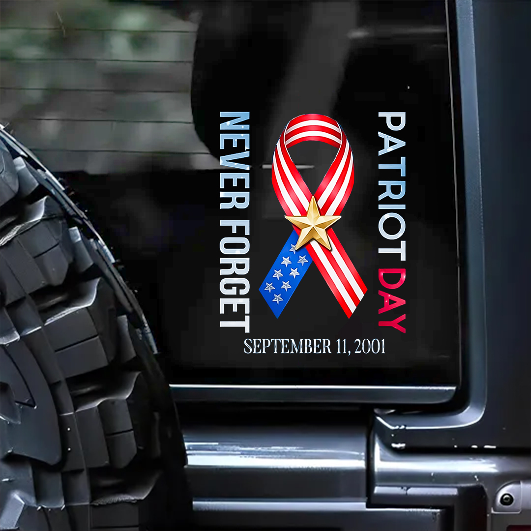 Never Forget The Ribbon Patriot Day Sticker