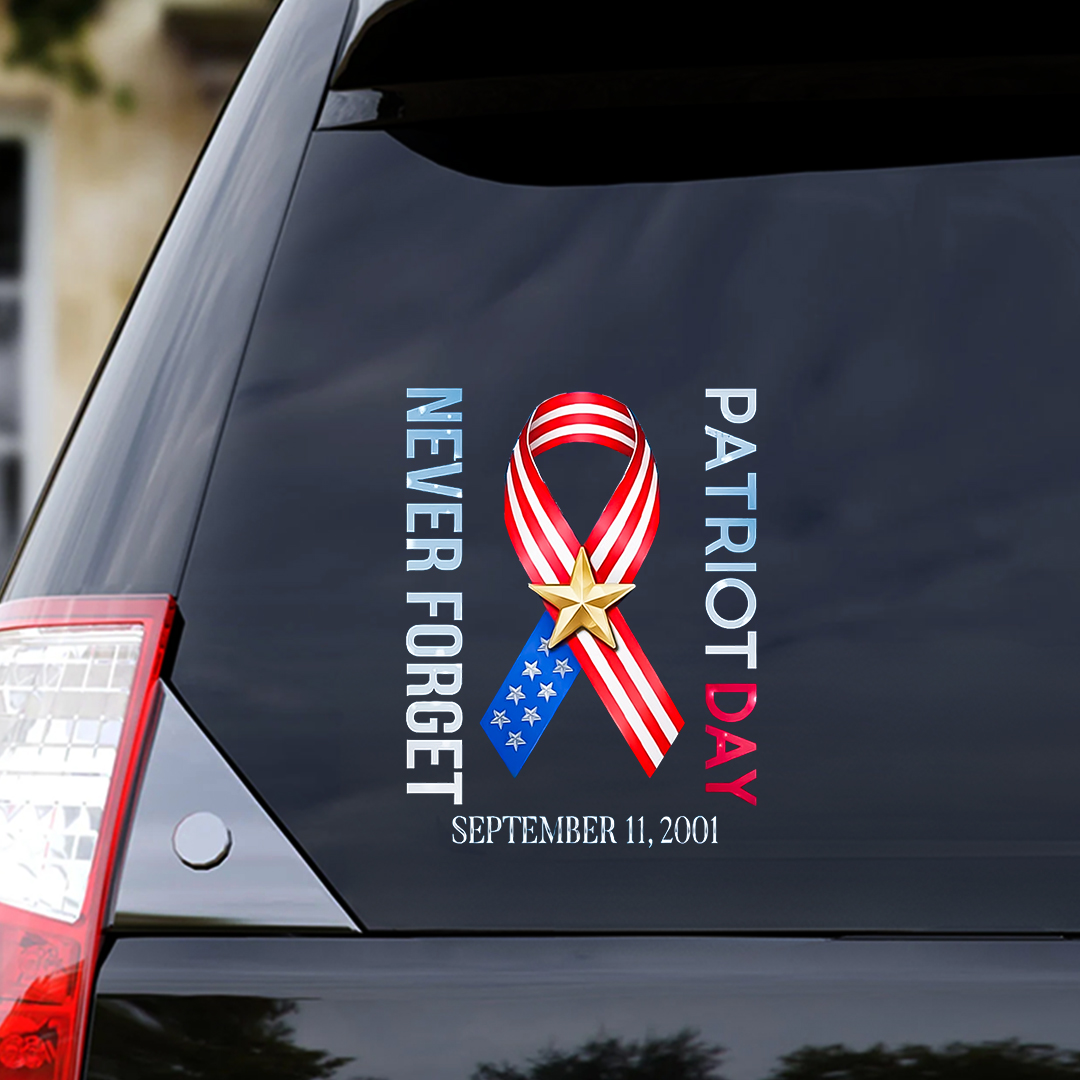 Never Forget The Ribbon Patriot Day Sticker