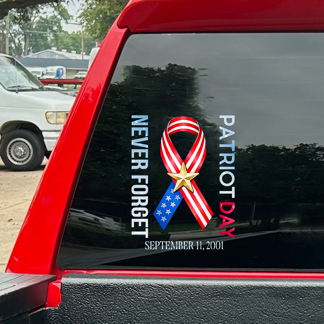 Never Forget The Ribbon Patriot Day Sticker