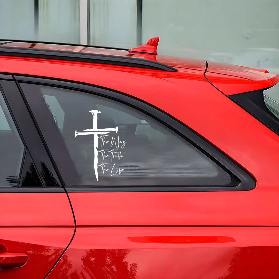 The Day The Truth The Life Cross  Sticker