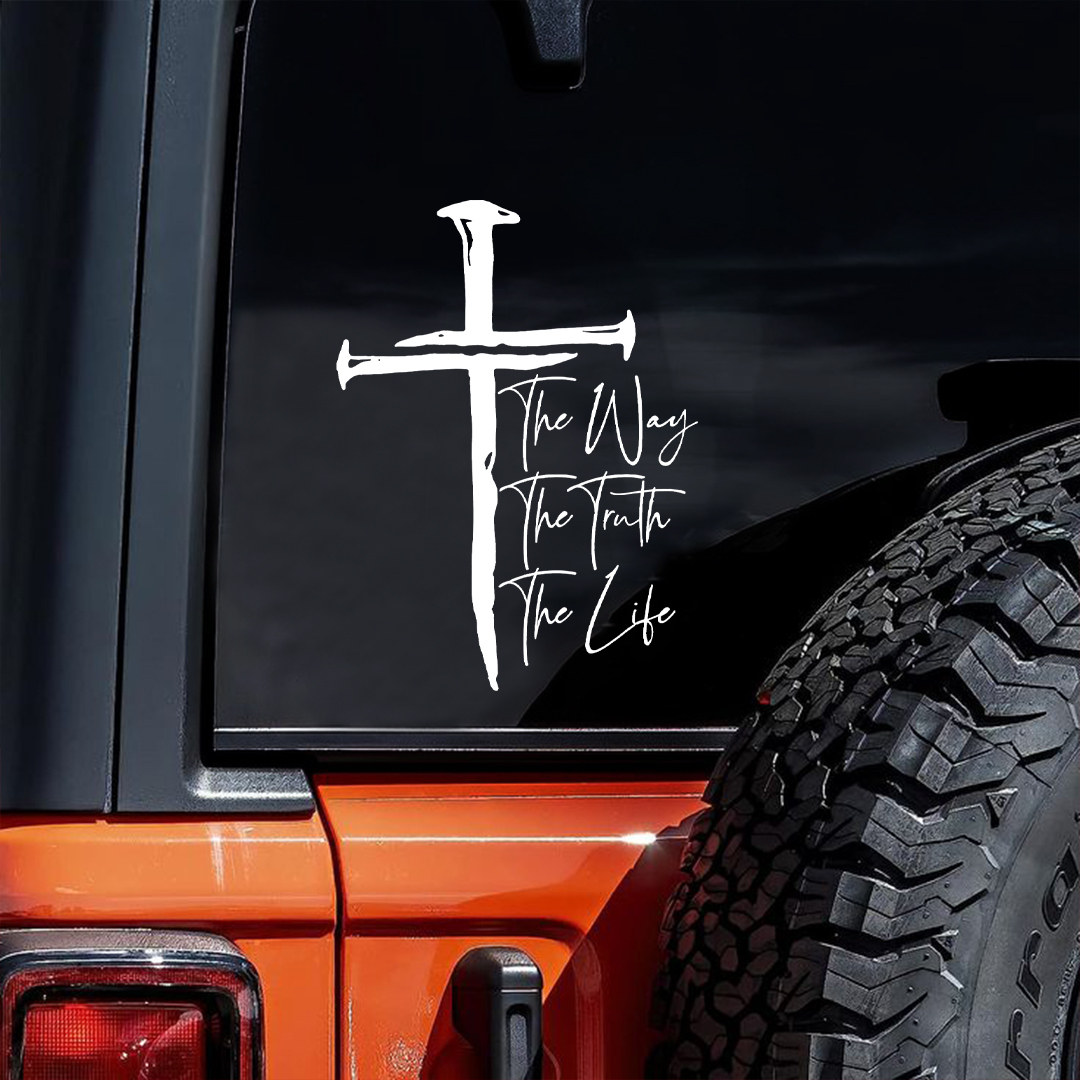 The Day The Truth The Life Cross  Sticker