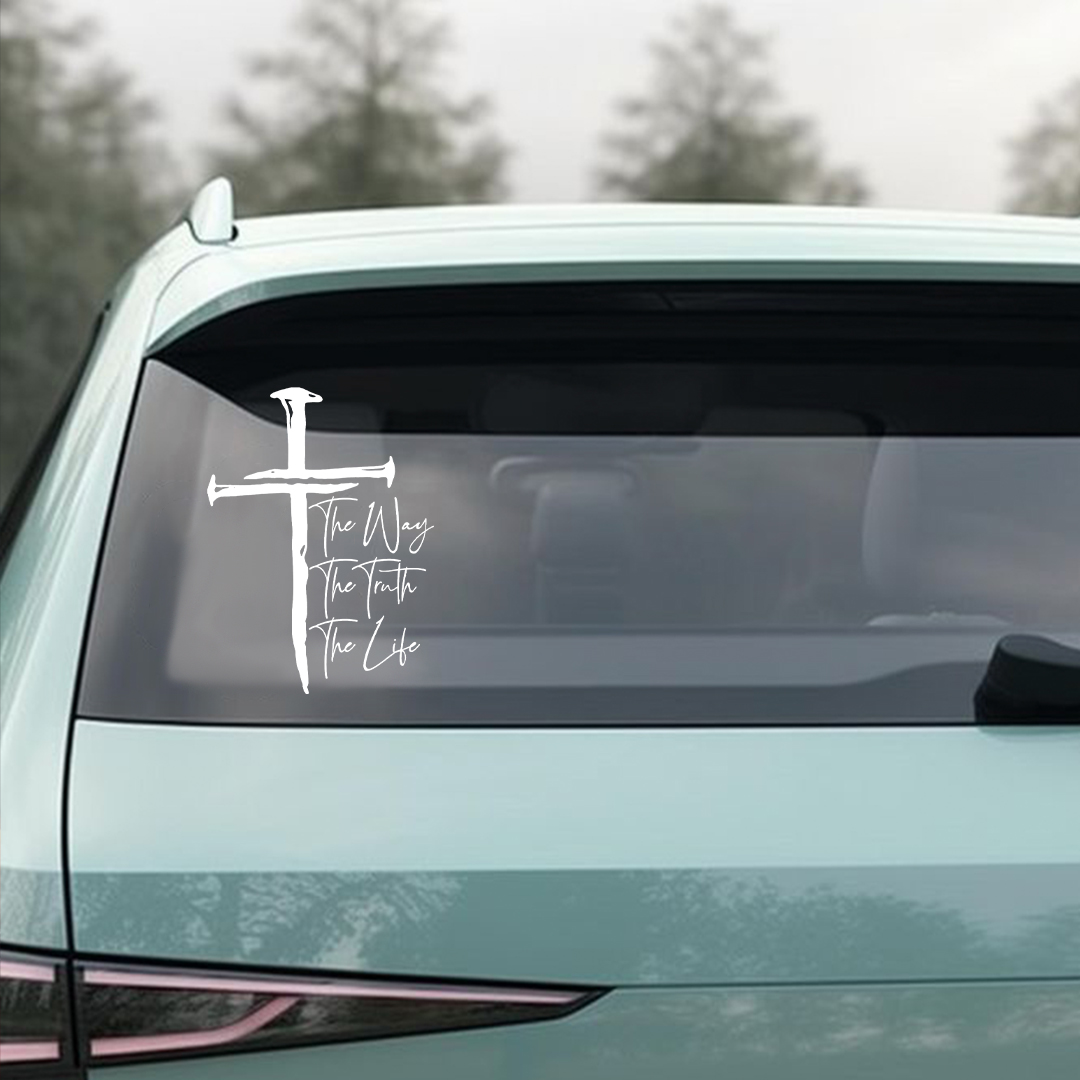 The Day The Truth The Life Cross  Sticker