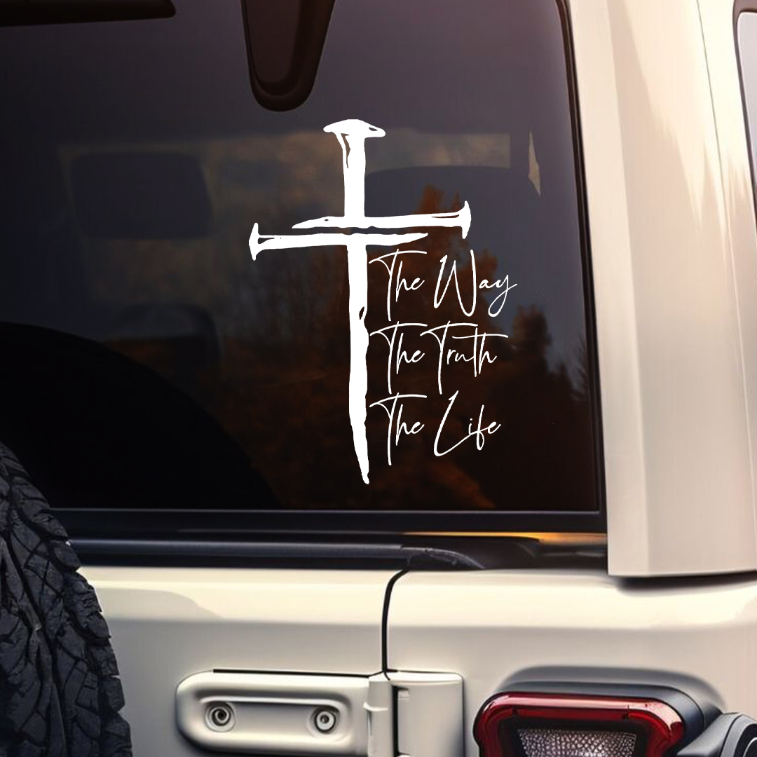 The Day The Truth The Life Cross  Sticker