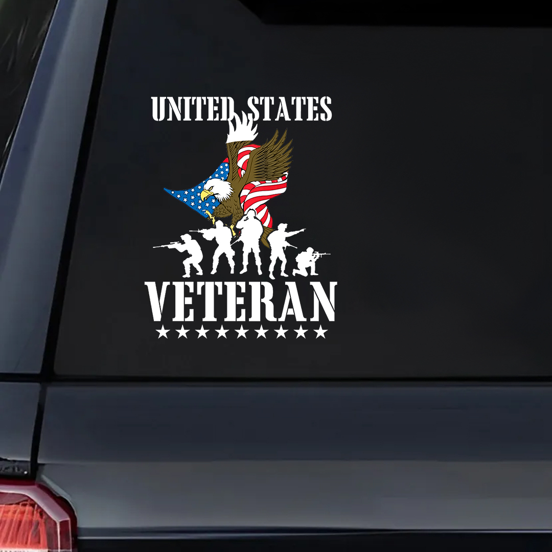 Eagle And The Falg Veteran Sticker
