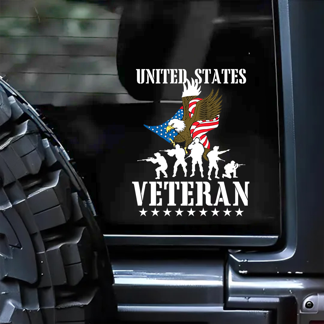 Eagle And The Falg Veteran Sticker