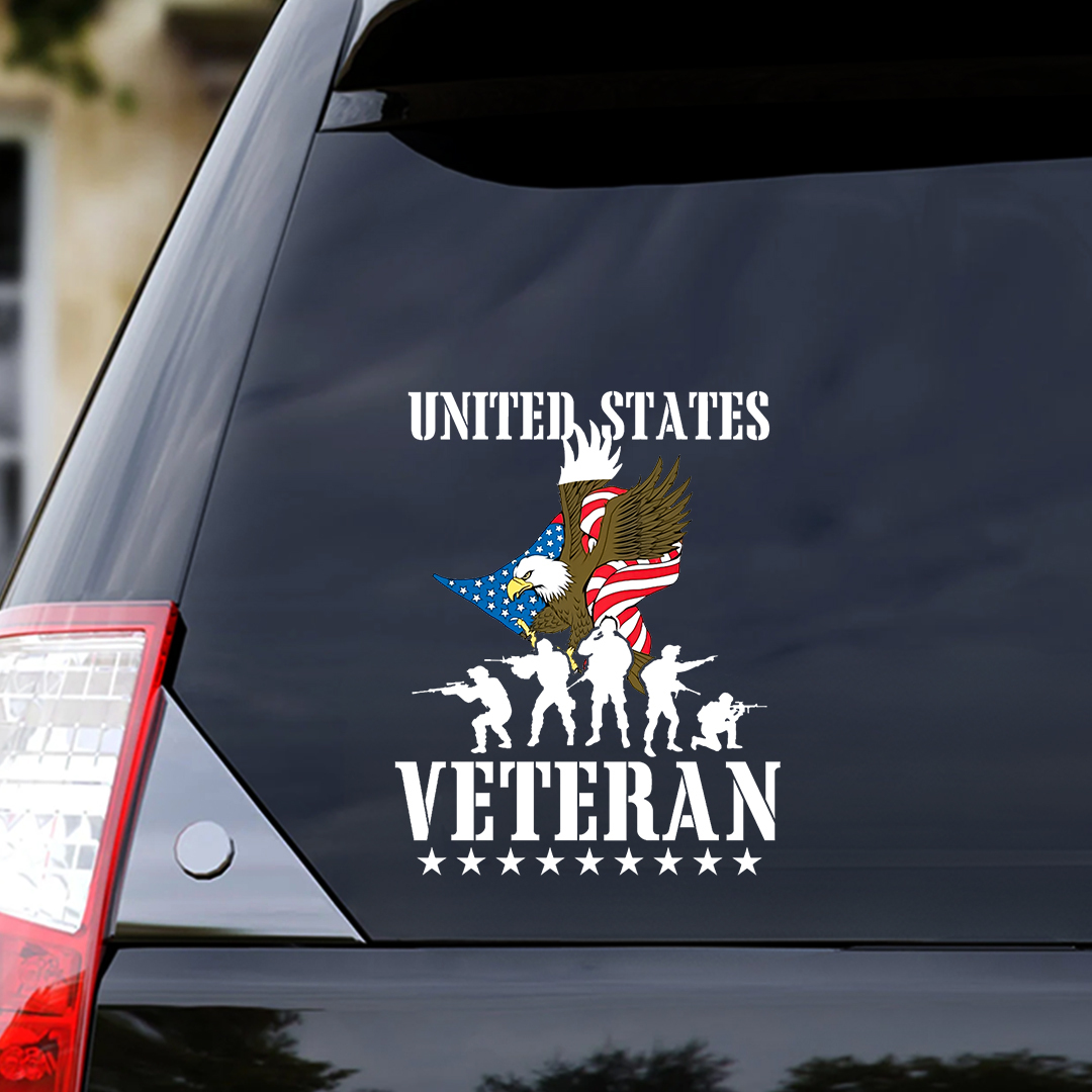 Eagle And The Falg Veteran Sticker