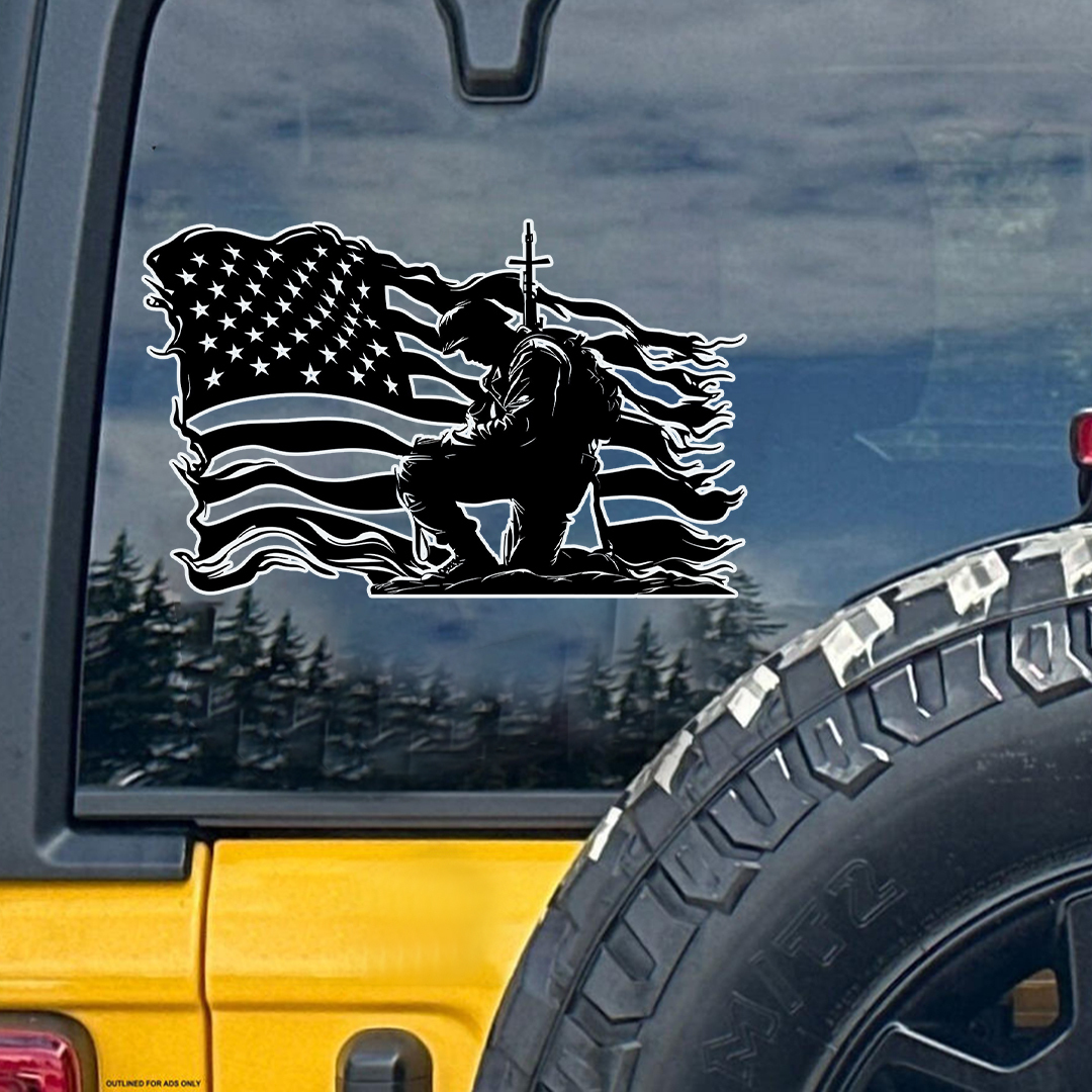 Kneel Down Veteran Sticker