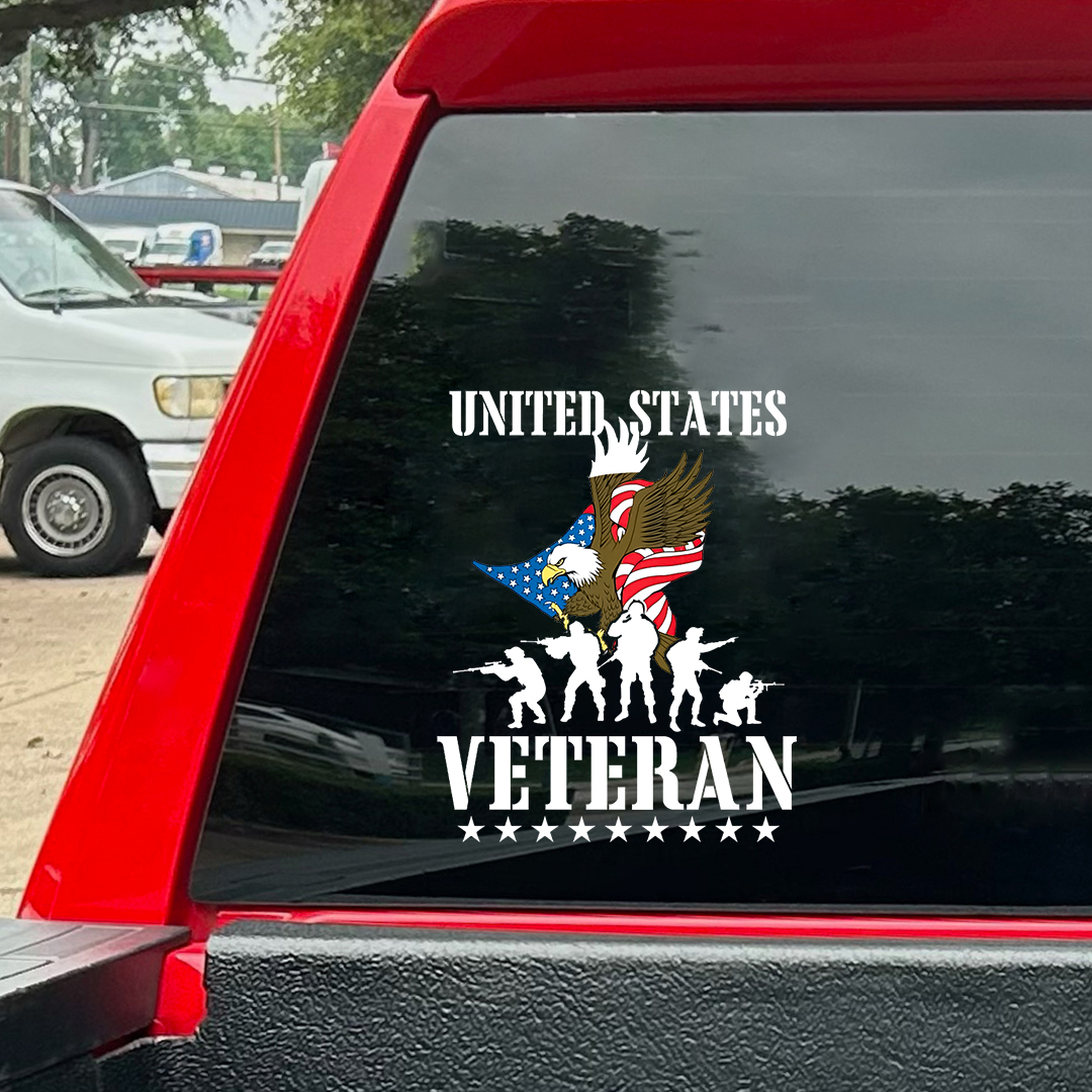Eagle And The Falg Veteran Sticker