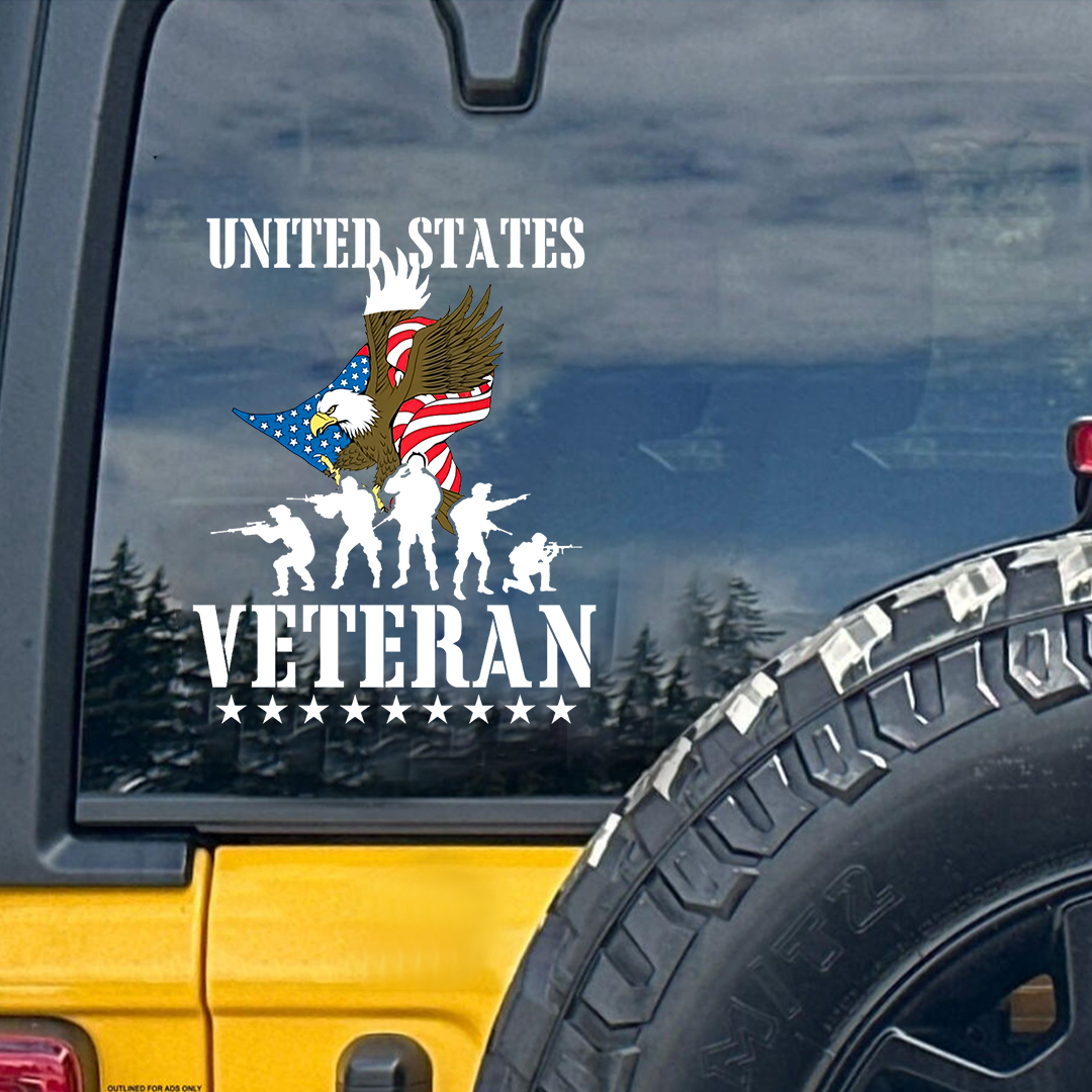 Eagle And The Falg Veteran Sticker