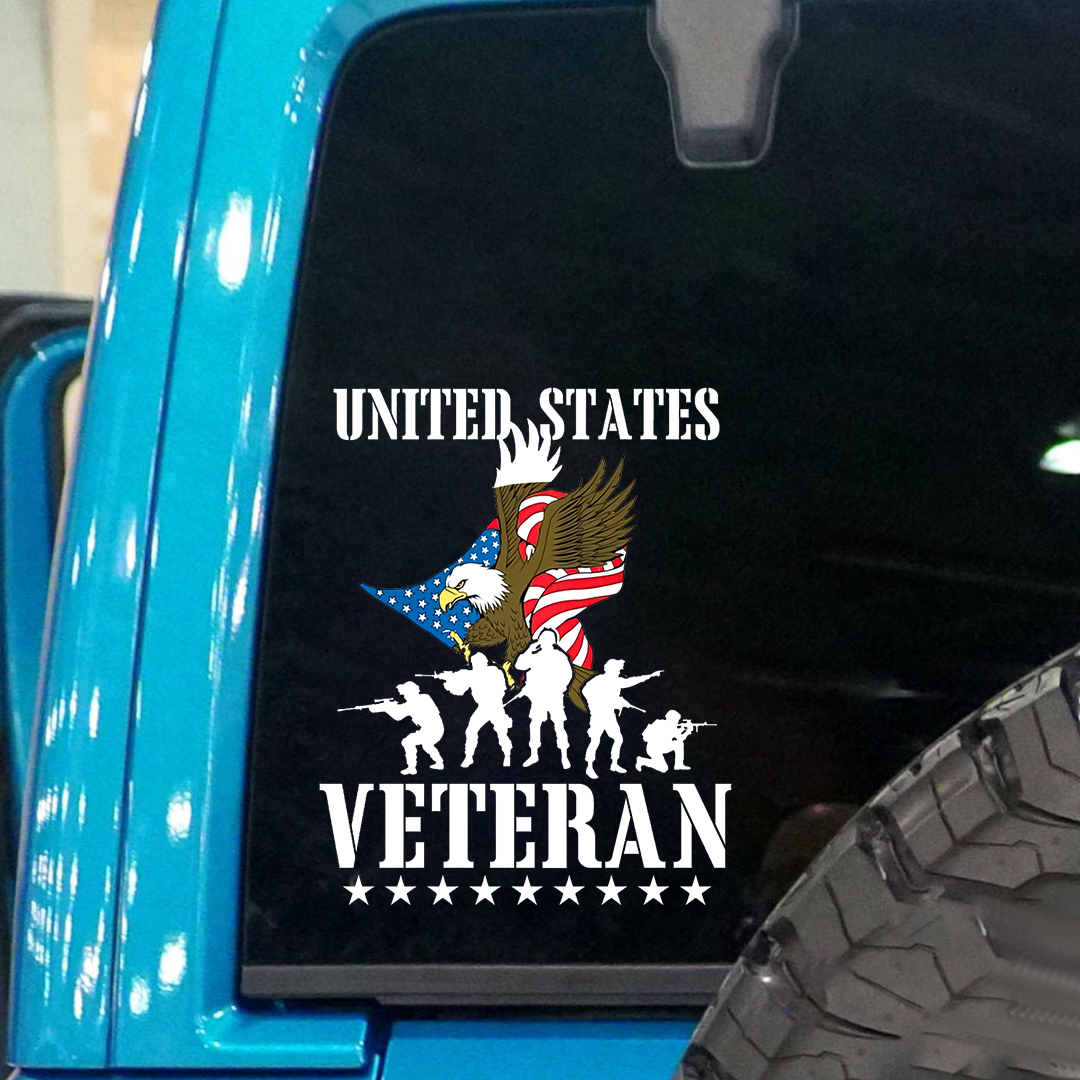Eagle And The Falg Veteran Sticker