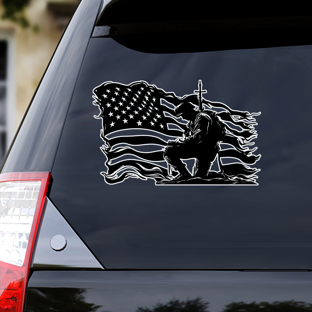 Kneel Down Veteran Sticker