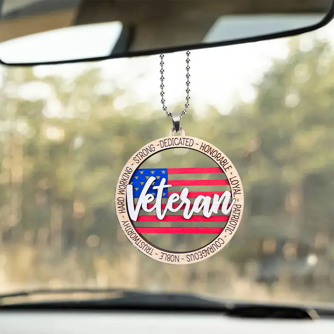 Strong Veteran Key Chain, Rearview Mirror Ornament