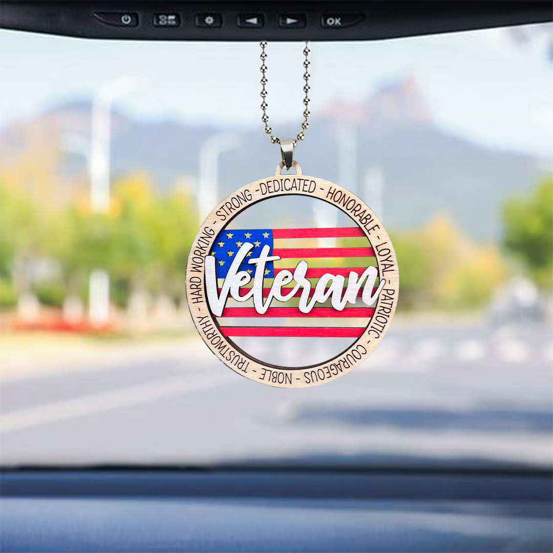 Strong Veteran Key Chain, Rearview Mirror Ornament