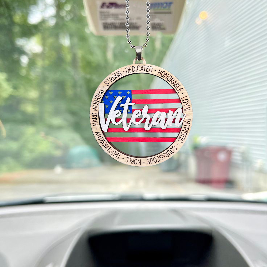 Strong Veteran Key Chain, Rearview Mirror Ornament