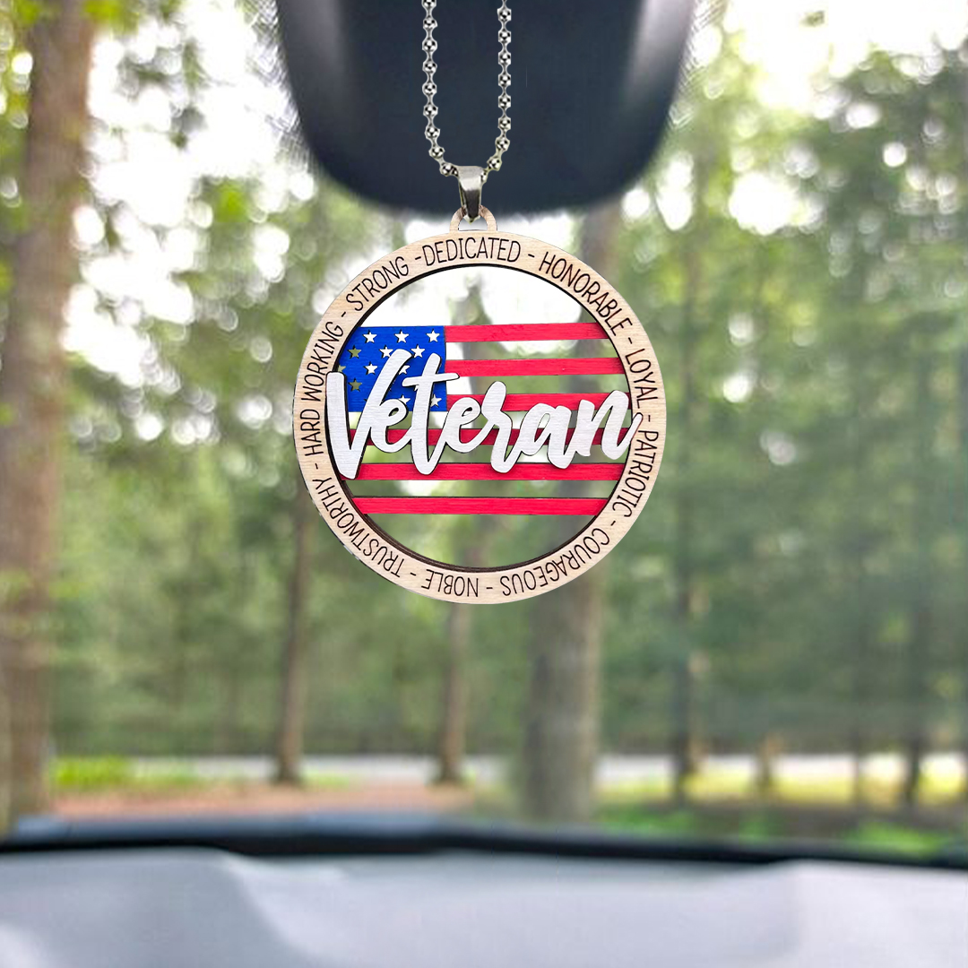 Strong Veteran Key Chain, Rearview Mirror Ornament