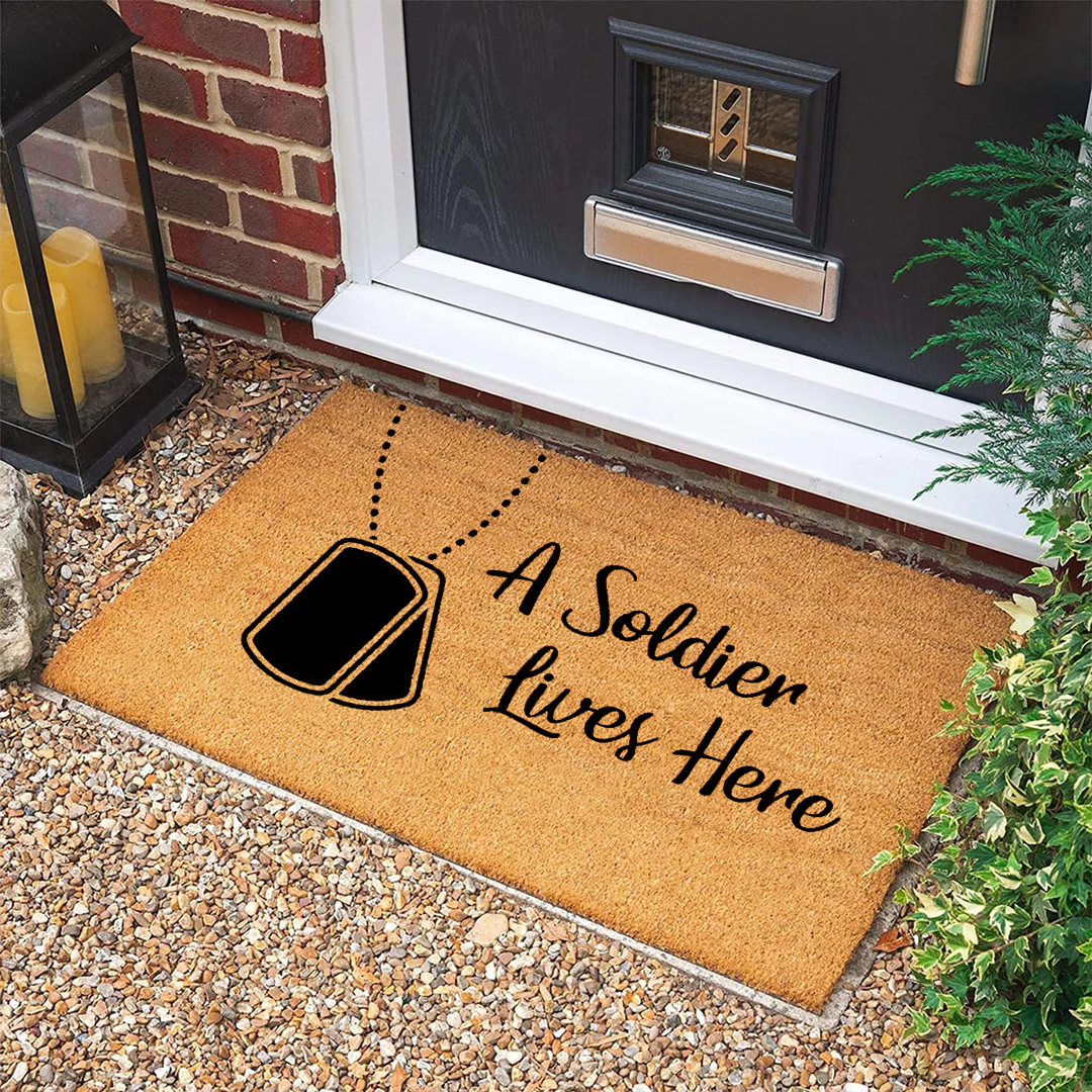 A Soldier Lives Here Doormat