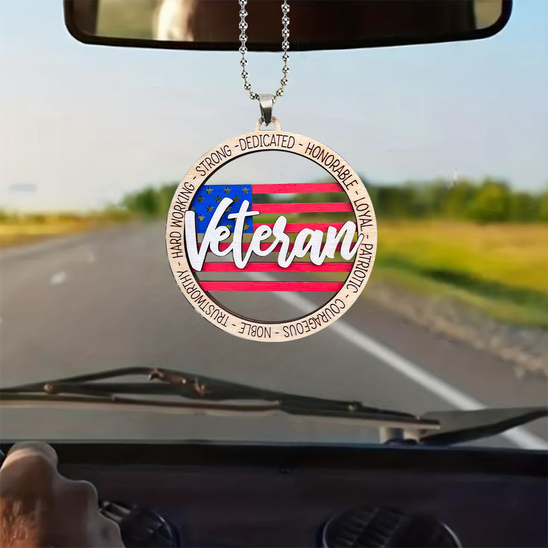 Strong Veteran Key Chain, Rearview Mirror Ornament