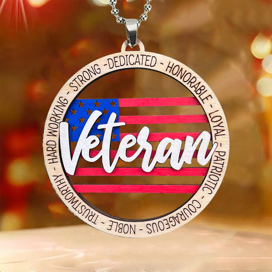 Strong Veteran Key Chain, Rearview Mirror Ornament