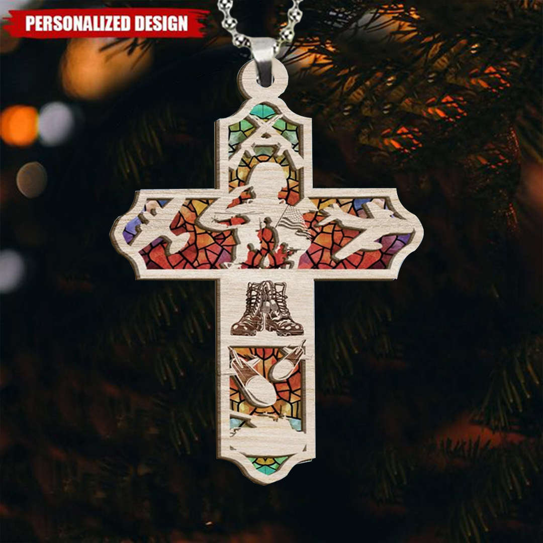 Cross Veteran Key Chain, Rearview Mirror Ornament