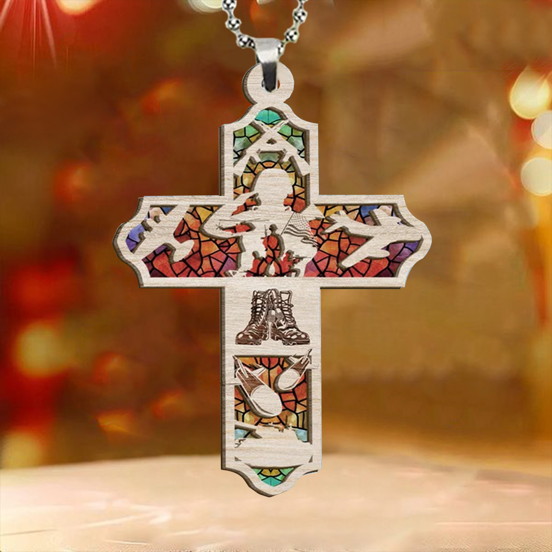 Cross Veteran Key Chain, Rearview Mirror Ornament