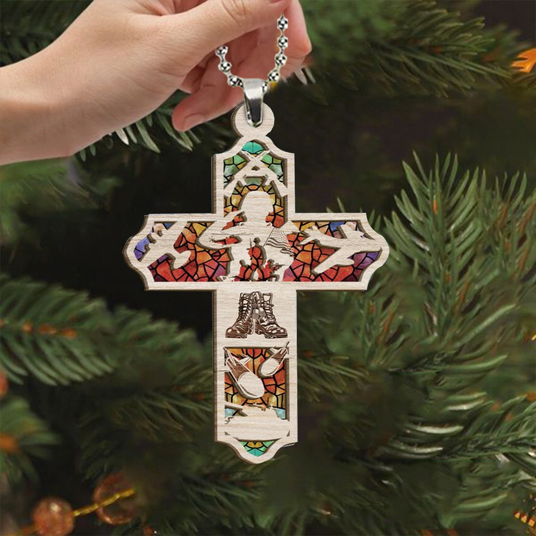 Cross Veteran Key Chain, Rearview Mirror Ornament
