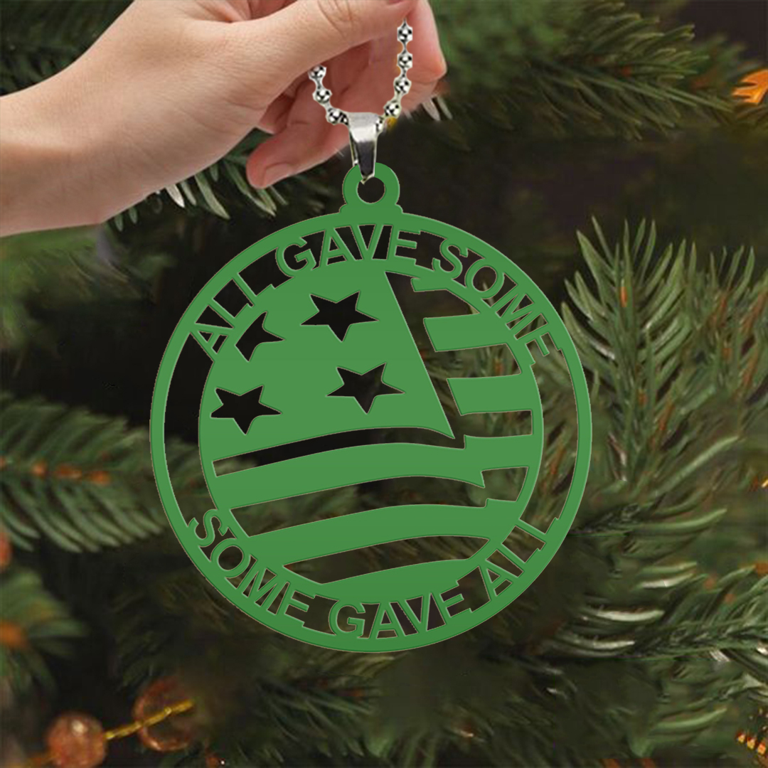 Green Flag Veteran Key Chain, Rearview Mirror Ornament