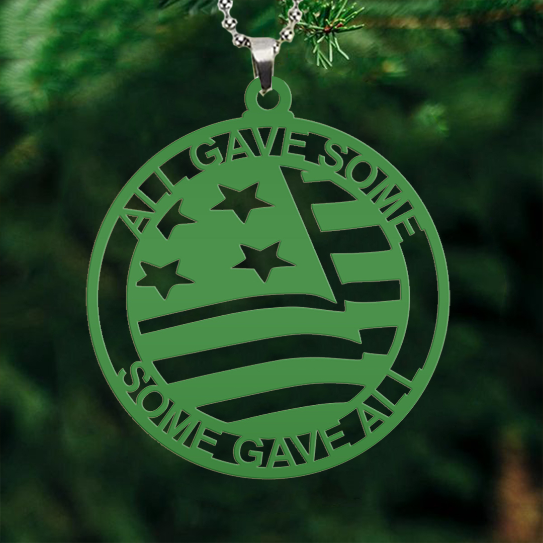 Green Flag Veteran Key Chain, Rearview Mirror Ornament