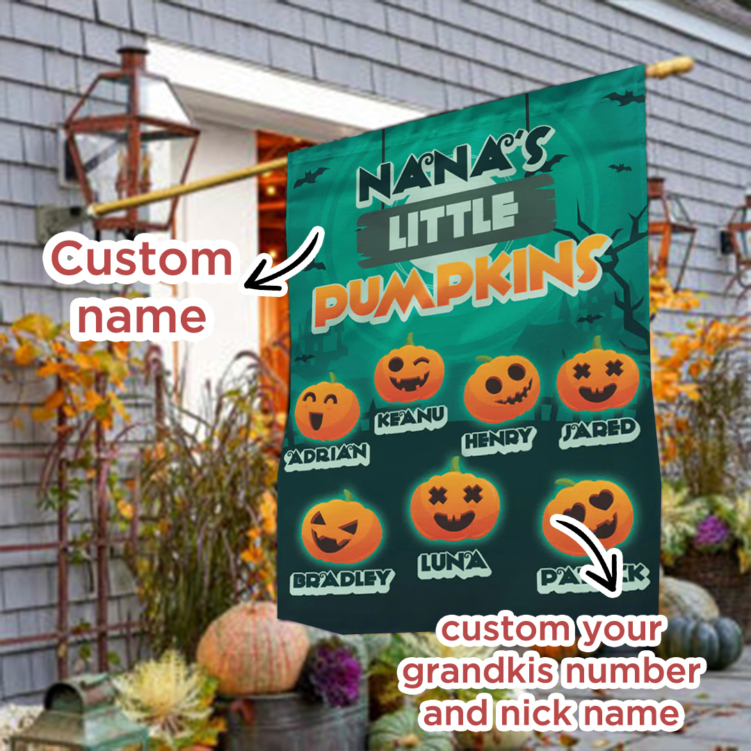 Name Customed Little Pumpkins Flag | Halloween Flag