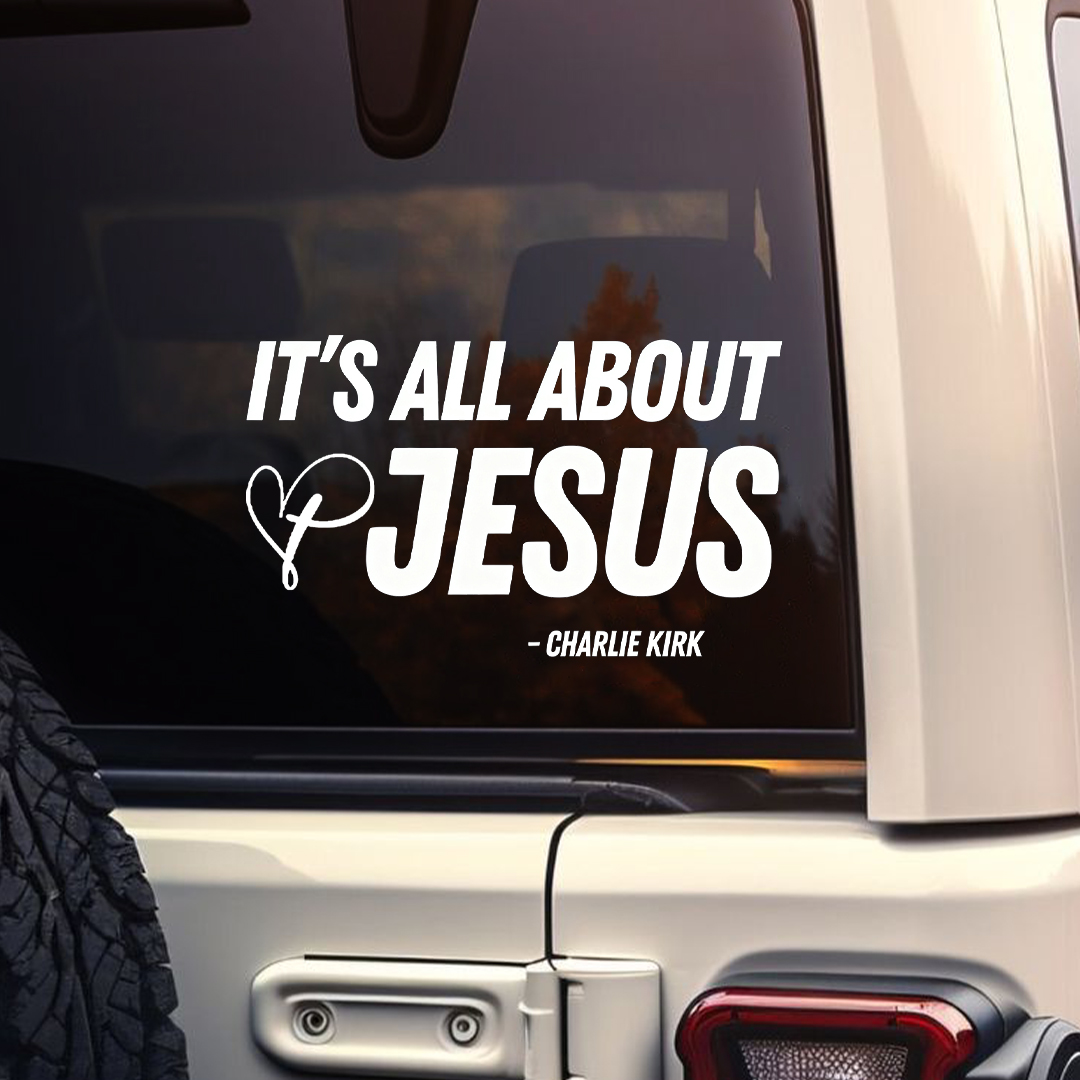It's All About Jesus Charlie Kick Sticker