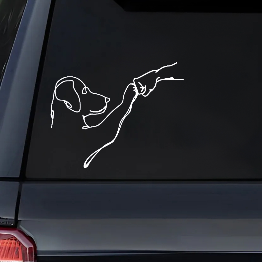 Fist Bump With Dog Sticker