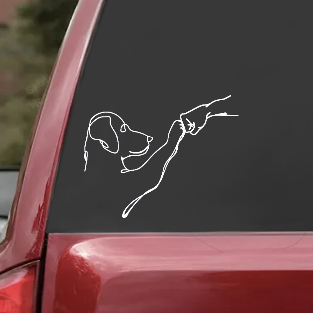 Fist Bump With Dog Sticker