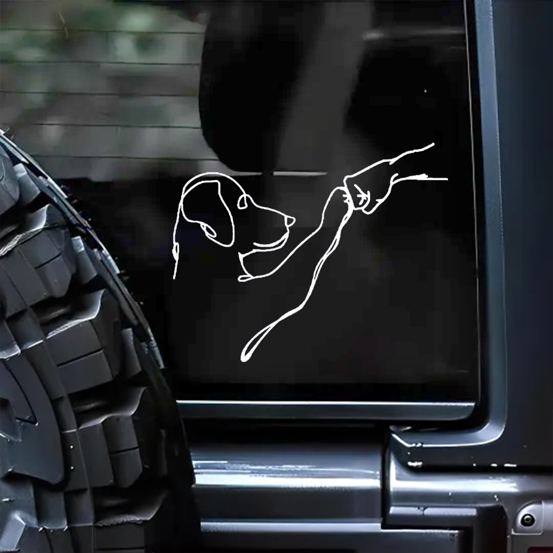 Fist Bump With Dog Sticker