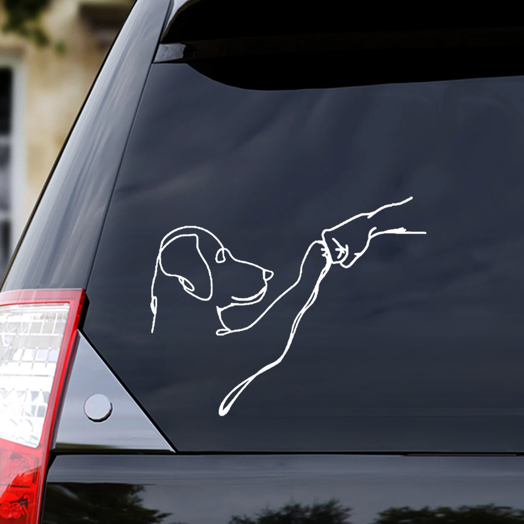 Fist Bump With Dog Sticker