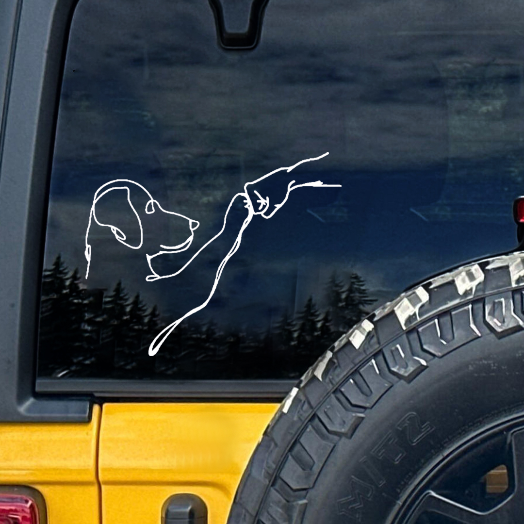 Fist Bump With Dog Sticker