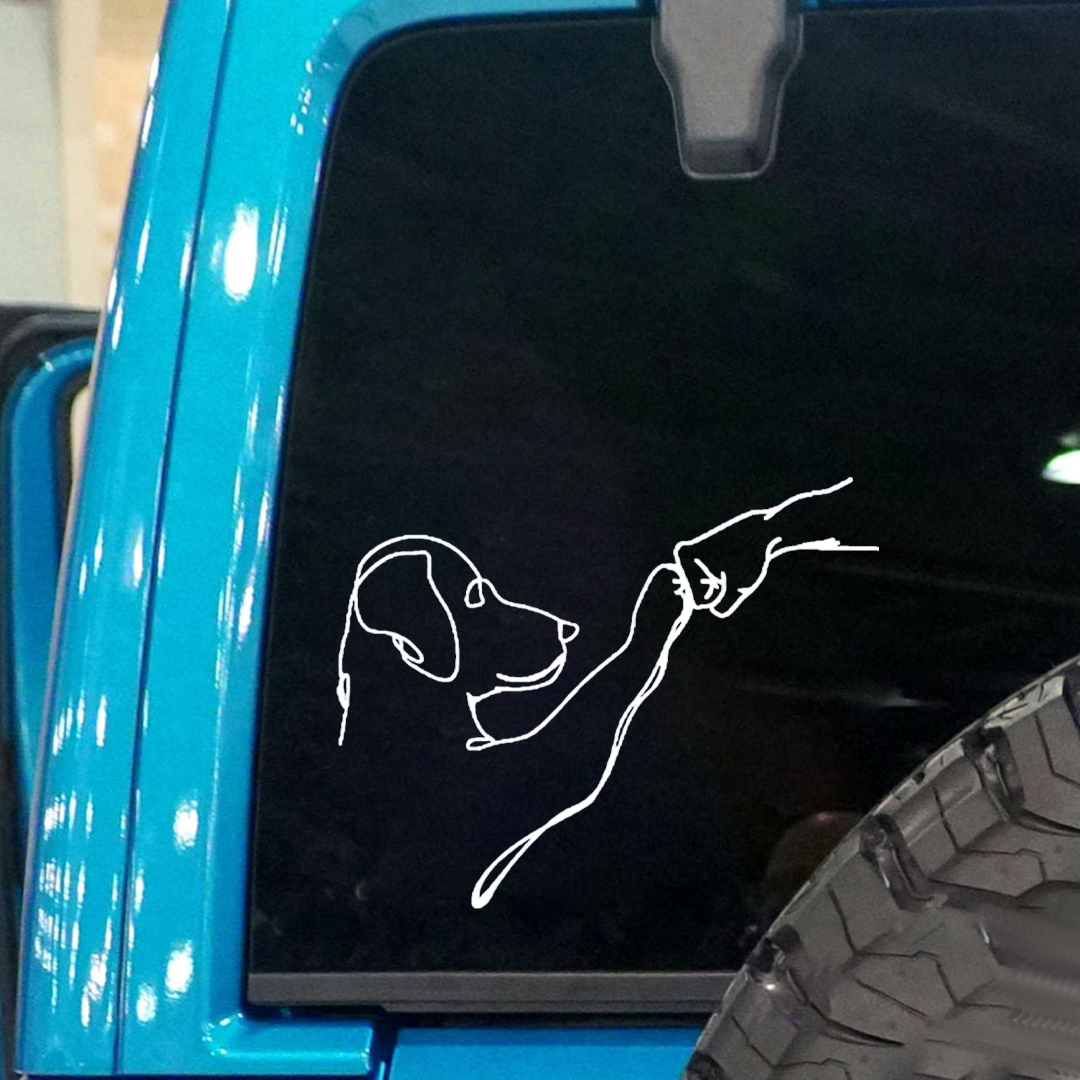 Fist Bump With Dog Sticker