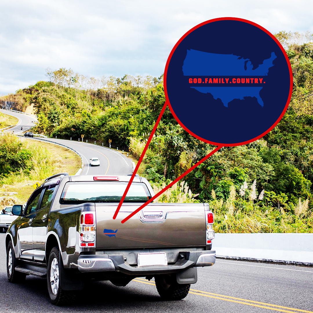GOD FAMILY COUNTRY Veteran StickerS